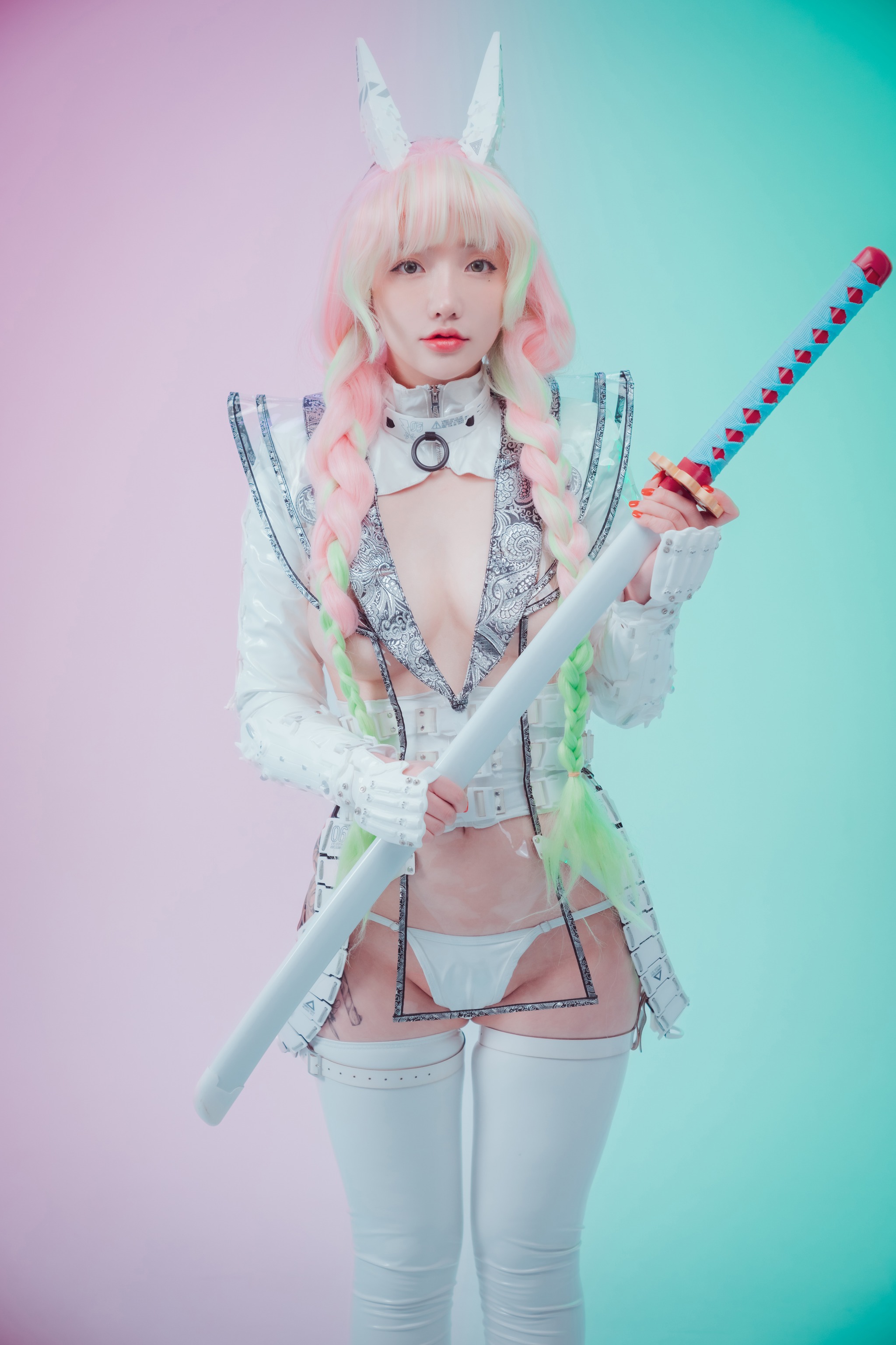 图片[1]-孫樂樂 – NO.057 손예은(孫樂樂) [DJAWA] Cyber Hunter Mitsuri（Normal）Son YeEun 손예은 [52P]-XikXak